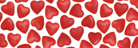 Valentine's Day Candy Hearts Isolated on White Background