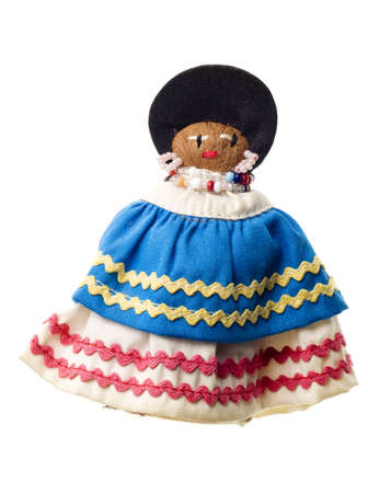 Native American Seminole handmade doll isolated on whiteの写真素材