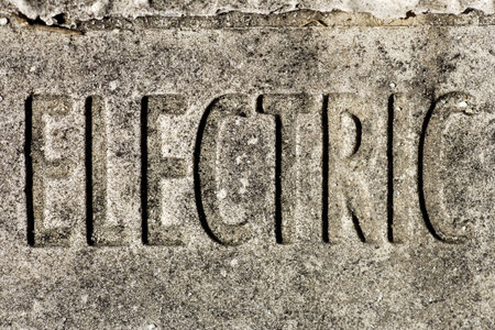 weathered grungy electric sign backgroundの写真素材