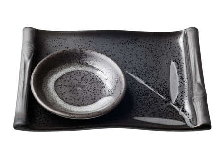 Japanese bowls isolated on pure white background-- no gray!の写真素材