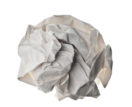 crumpled paper ball isolated on a white backgroun