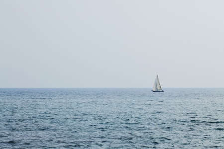 sea scape in blue tones at dawnの写真素材