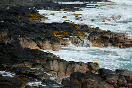 Coastal view on the Big Island of Hawaii with lava rocksの写真素材