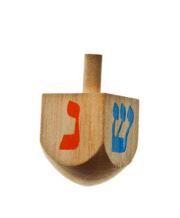 hanukkah dreidel isolated on a white backgroundの写真素材