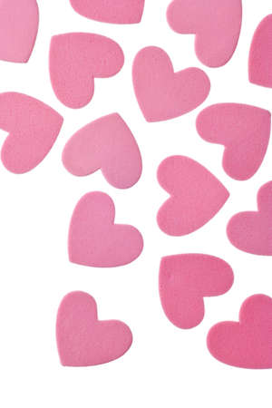Valentine's Day Foam Hearts Isolated on White Backgroundの写真素材