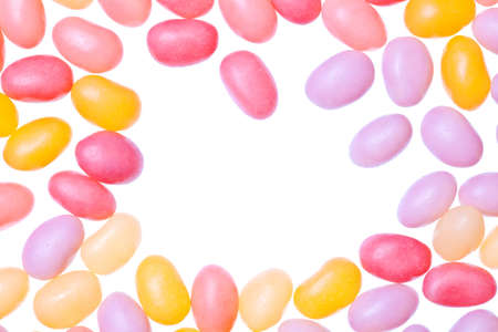 jelly beans isolated on a white backgroundの写真素材