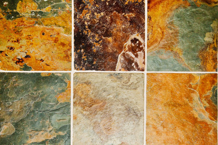 natural slate stone flooring tile abstract backgroundの写真素材