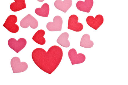 Valentine's Day Foam Hearts Isolated on White Backgroundの写真素材