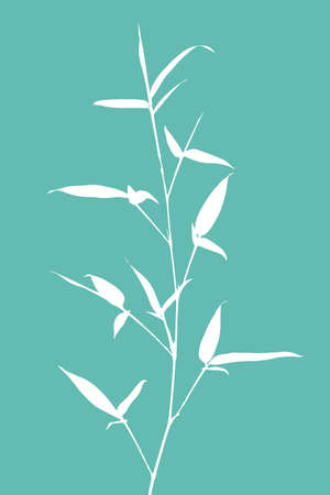 Bamboo Silhouette on Green Backgroundの写真素材