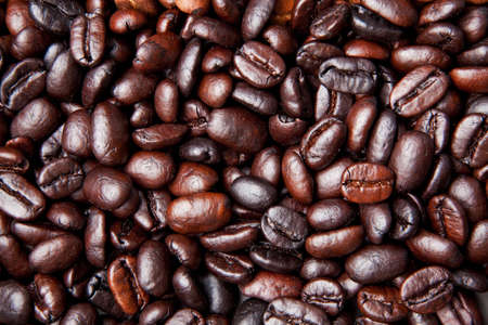 coffee bean background with light and dark roastの写真素材