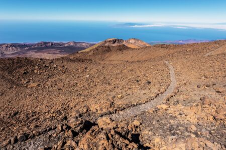 landscape route on Mount Teide, Spain, Tenerifeの写真素材