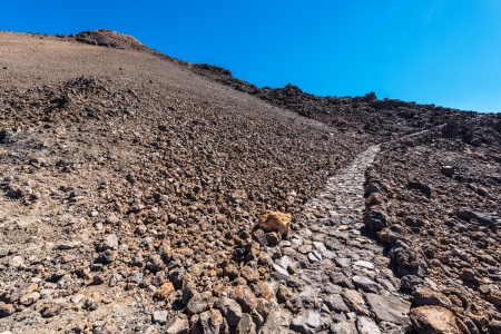 landscape route on Mount Teide, Spain, Tenerifeの写真素材