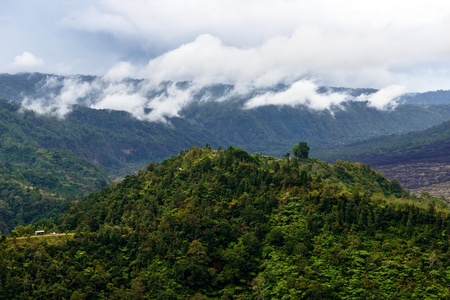 Landscape of Batur volcano on Bali island, Indonesiaの写真素材