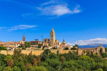Segovia Roman Catholic Cathedral at Castile and Leon, Spainの写真素材