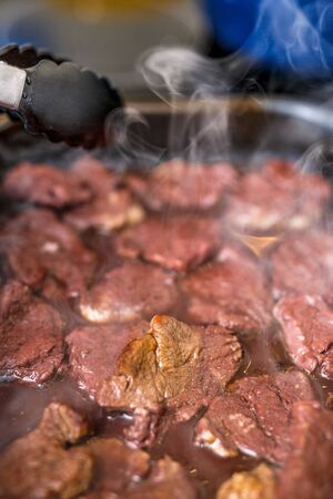 beef cooked trayの写真素材