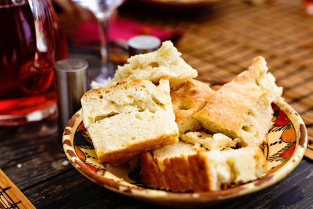 sliced loaf of rustic home made breadの写真素材