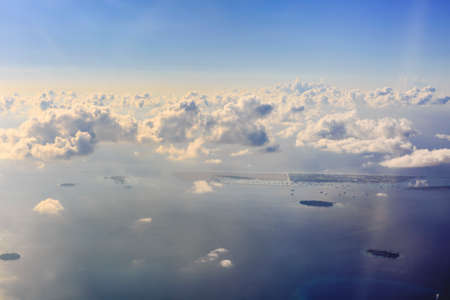 beautiful aerial view maldives islandsの写真素材