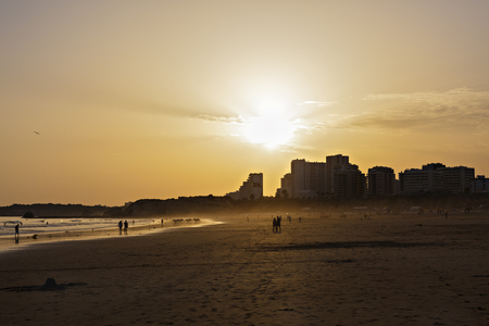 beautiful beach on the Atlantic Ocean, Algarve, Portugalの写真素材