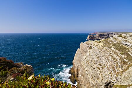 beautiful landscape with rocky ocean shoreの写真素材