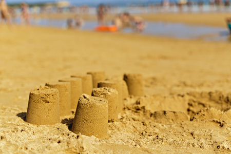 Game in a sandbox, on a coast of the red seaの写真素材