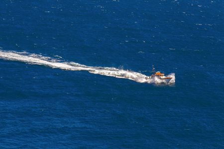 High speed boat on the oceanの写真素材