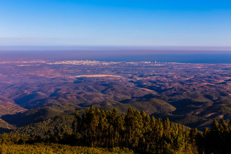 beautiful landscape seen from above in portugal Portimao regionの写真素材
