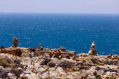 rock formations on the oceanの写真素材