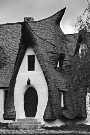 Clay Castle, Fairy Valley, Romania - 27 july 2016 - The pension made of clay and other natural materials is almost 90% readyのeditorial素材