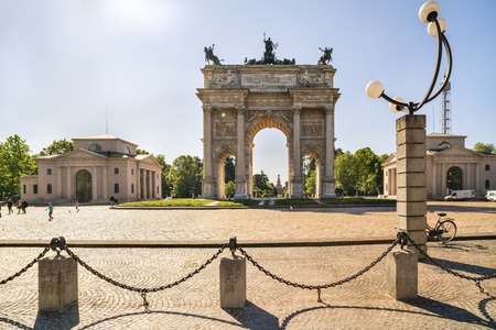 Arch of Peace in Sempione Park, Milan, Lombardy, Italy, 13-05-2017のeditorial素材
