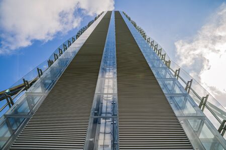 MILAN, ITALY, May,28, 2017 - Isozaki Tower in "City Life" complex in 3 Torri Milan place, modern buildings and condos.のeditorial素材