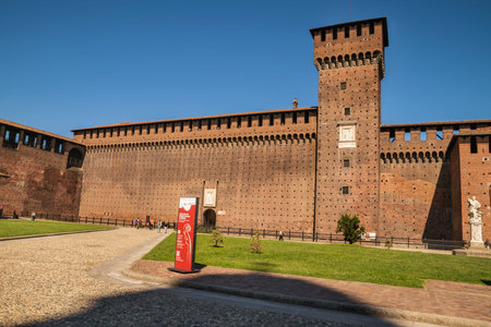 Castello Sforzesco (Sforza Castle) in Milan, Lombardy, Italy, 13-05-2017のeditorial素材