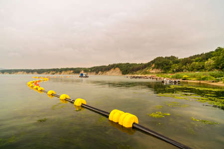 Landscape with an old fishing port in Bulgariaの写真素材