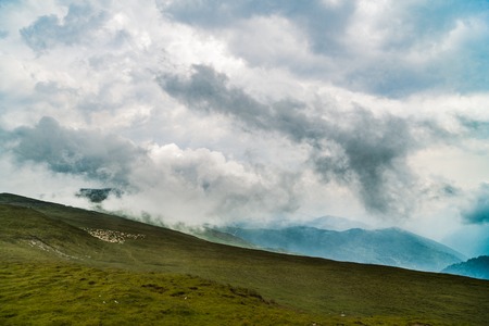 Beautiful mountain scenery on summer dayの写真素材