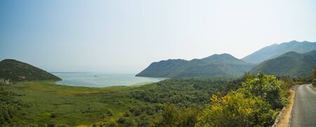 Panorama with Lake Skadar Montenegroの写真素材