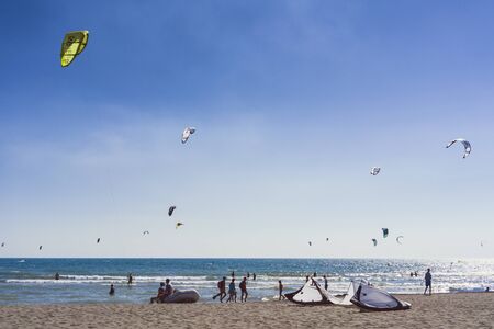 Pictures of Long Beach in Montenegro meeting of kitesurfers (03-August-2017)のeditorial素材