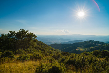 Mountain scenery on a summer day in Balkan Europe