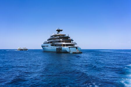 Beautiful coastal landscape in palm of mallorca on the Mediterranean Sea, 28-08-2017.のeditorial素材