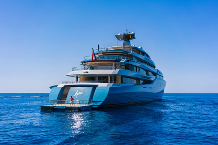 Beautiful coastal landscape in palm of mallorca on the Mediterranean Sea, 28-08-2017.のeditorial素材