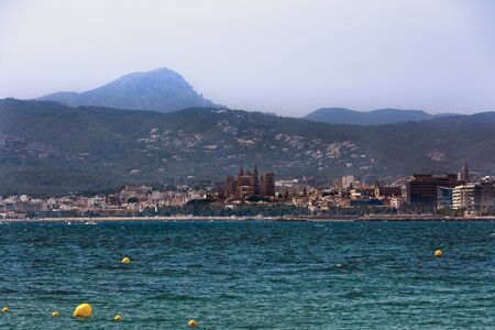 Beautiful coastal landscape in palm of mallorca on the Mediterranean Sea, 28-08-2017.のeditorial素材