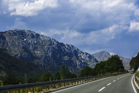 Beautiful mountain road through Montenegroの写真素材