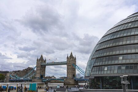 London, England - 8 June 2019: Tower Bridge and Thames Riverのeditorial素材