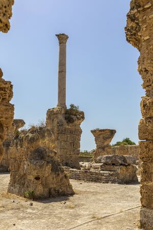 Ruins of the Roman Baths of Carthage, Tunisia, 21 Jun 2019.のeditorial素材