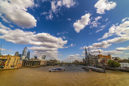 20 -August -2019, different tourist points to visit, street life in London on a sunny summer day.のeditorial素材