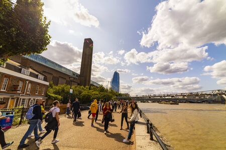 20 -August -2019, different tourist points to visit, street life in London on a sunny summer day.のeditorial素材