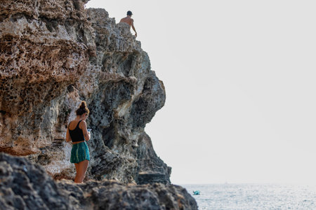 12-September 2019.Island Mallorca, view to a mediterranean sea, beautiful seascape, Illetas,Spain, summer holiday.のeditorial素材