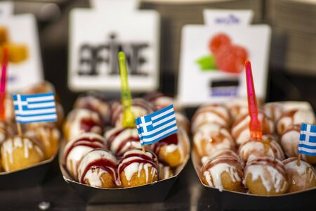 pictures with Food from a Romanian street food festivalの写真素材