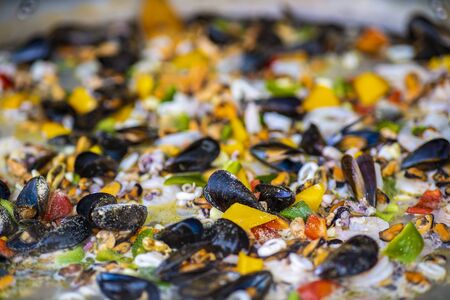 pictures with Food from a Romanian street food festivalの写真素材