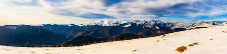Beautiful winter landscape in the mountains in the Carpathian Mountains Romania