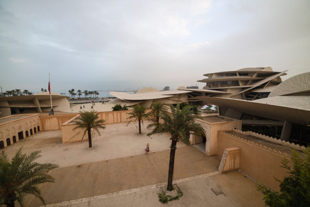 Doha, Qatar - 19 January 2020 : beautiful image of the National Museum Of Qatar
