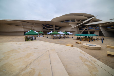 Doha, Qatar - 19 January 2020 : beautiful image of the National Museum Of Qatar